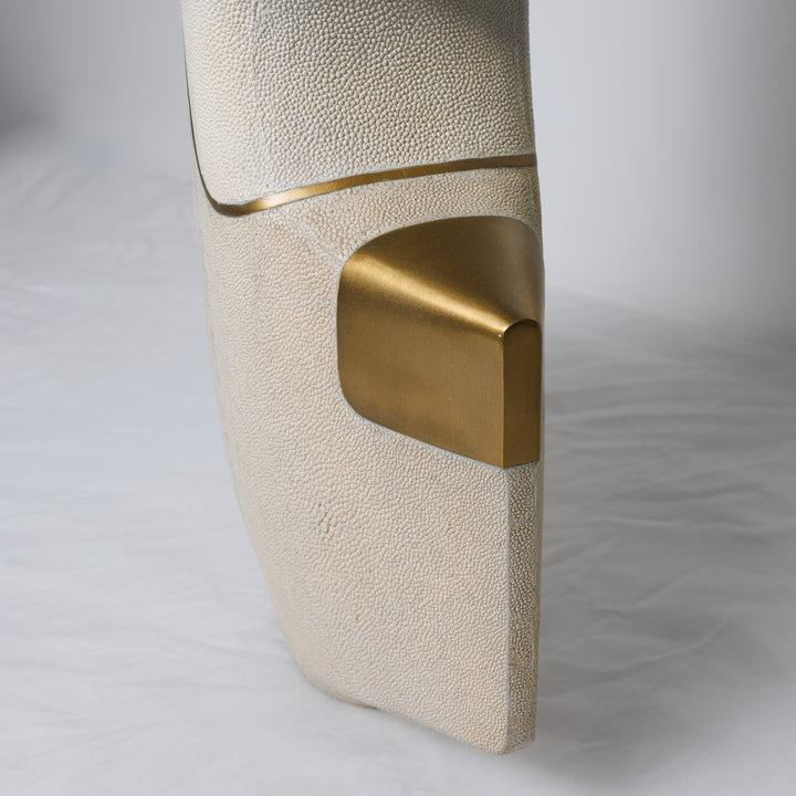 Large Cream Shagreen Vase