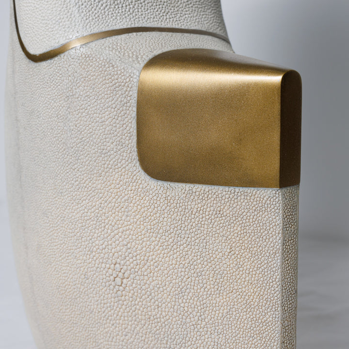 Large Cream Shagreen Vase