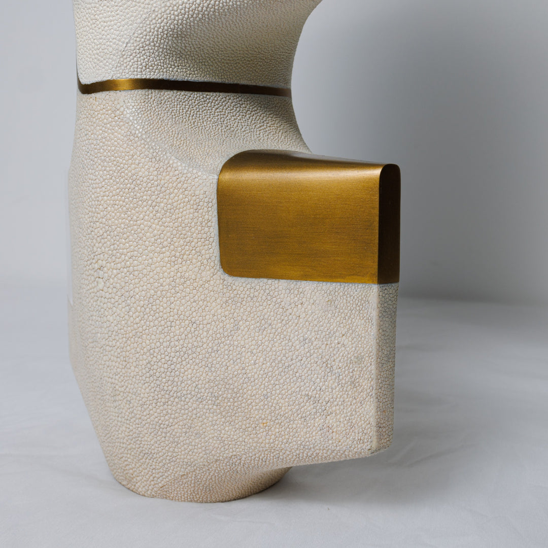 Medium Cream Shagreen Vase