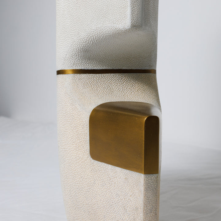 Medium Cream Shagreen Vase