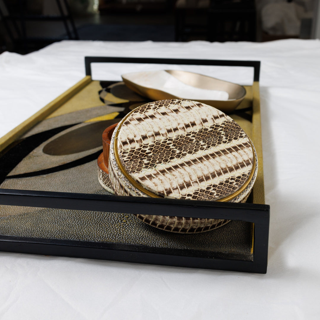 Large Tray With Black Patterns