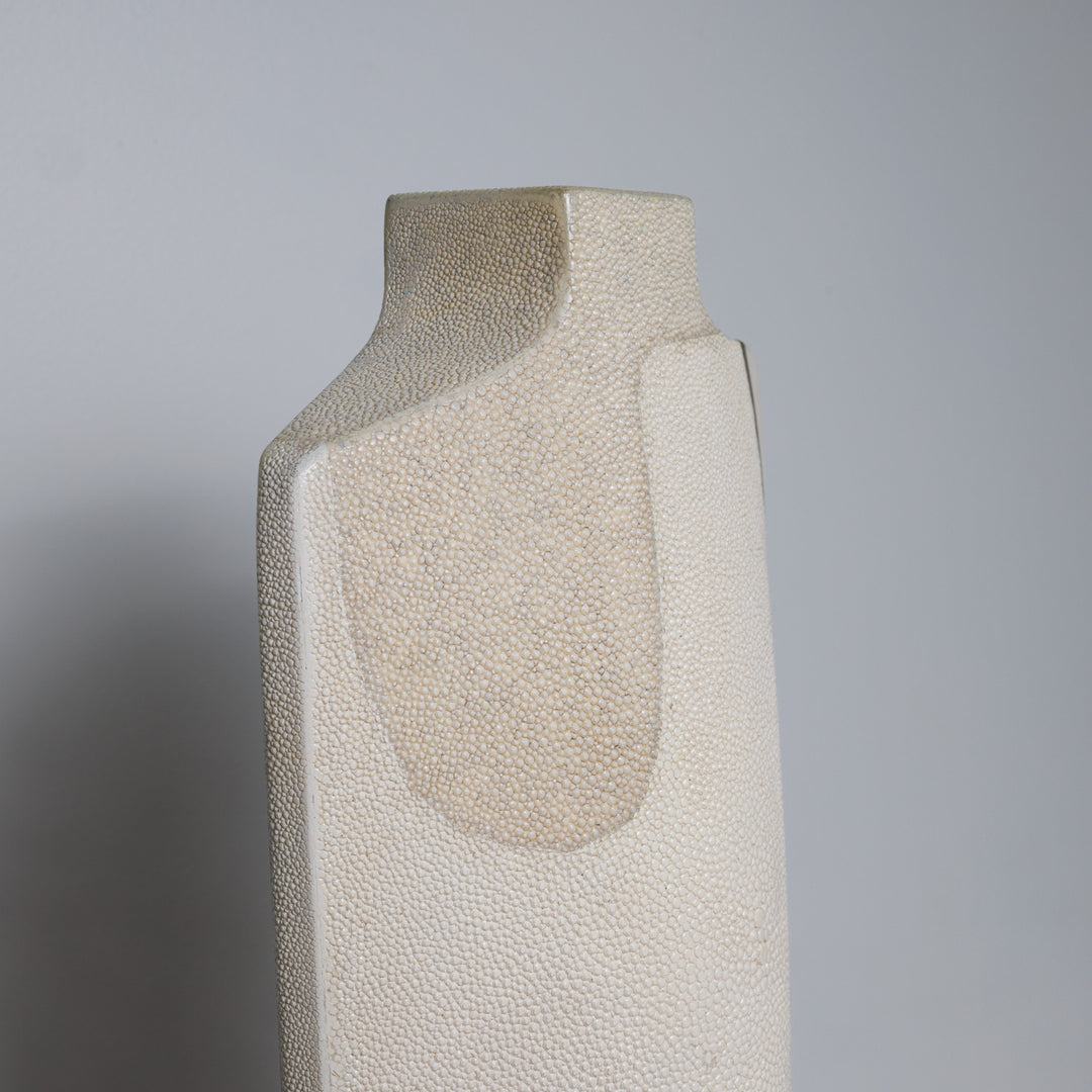 Medium Cream Shagreen Vase