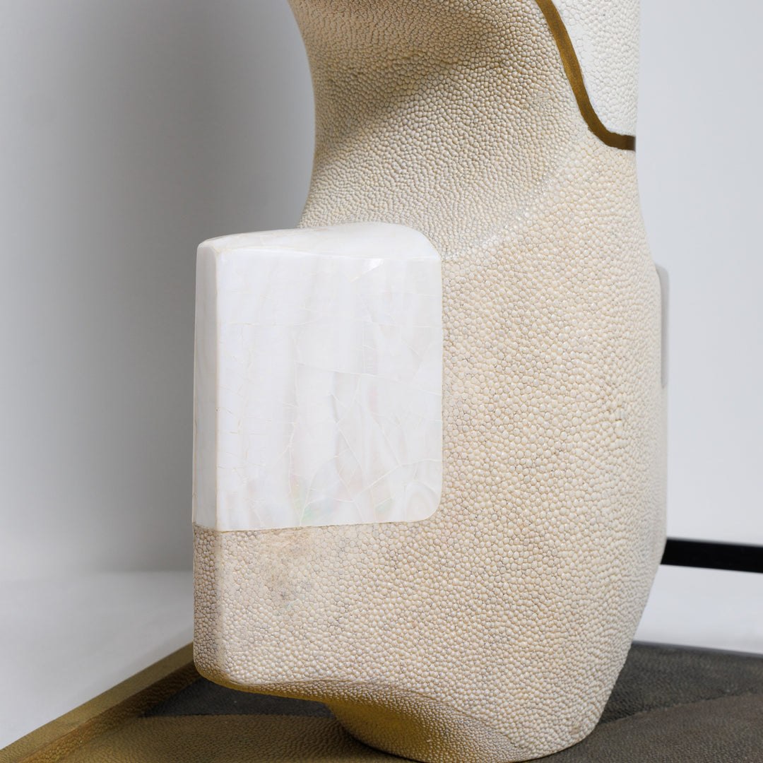 Medium Cream Shagreen Vase