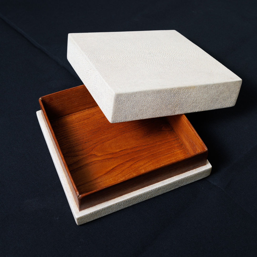 Antique Natural Shagreen Square Box