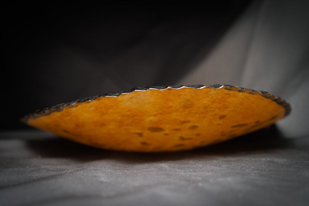 Medium Gold Oval Bowl with Bronzed Edges