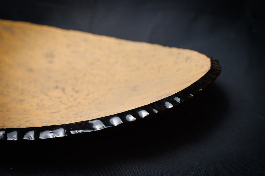 Medium Gold Oval Bowl with Bronzed Edges