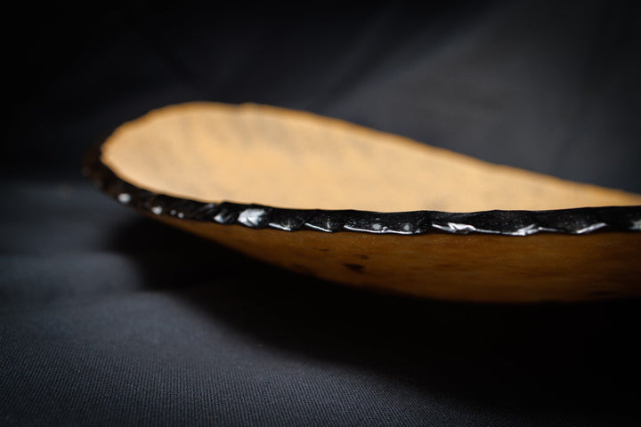 Medium Gold Oval Bowl with Bronzed Edges