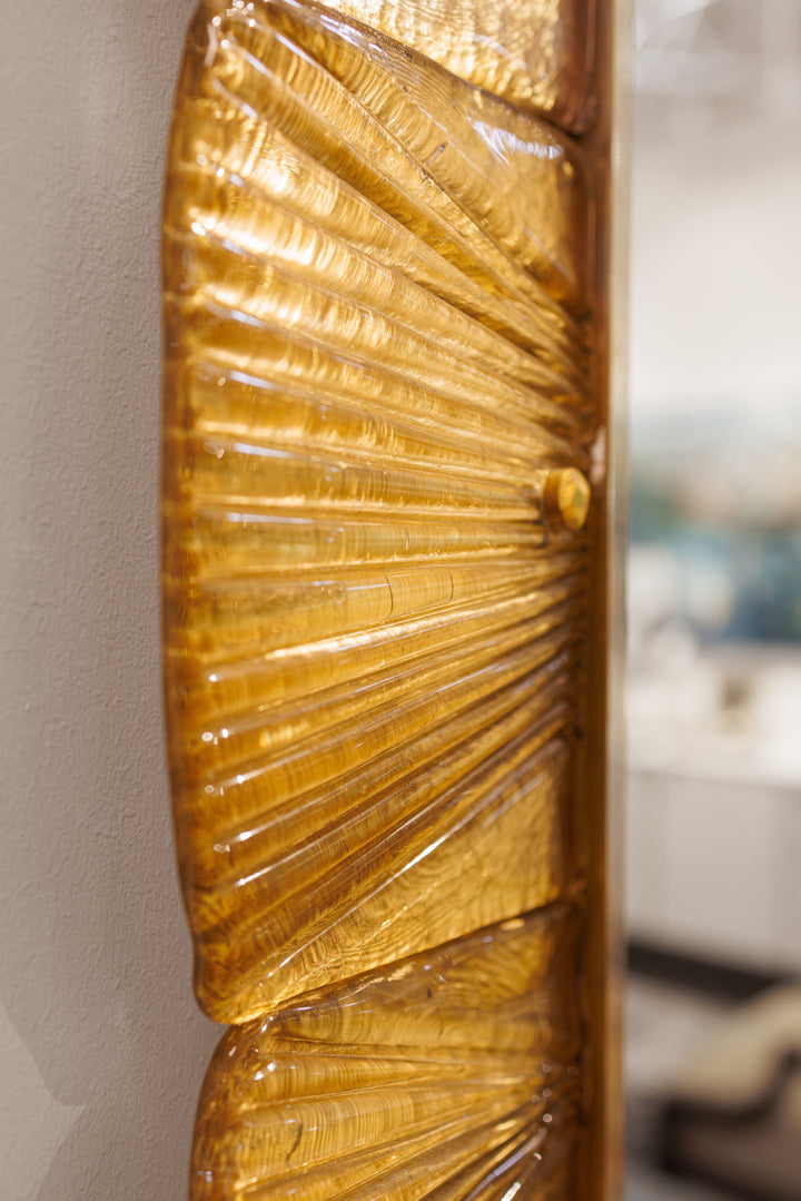 Gold Mirror with Murano Glass Accents