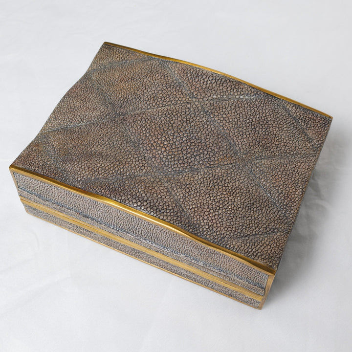 Large Coco Box in Charcoal Shagreen