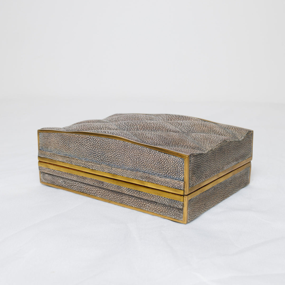 Large Coco Box in Charcoal Shagreen