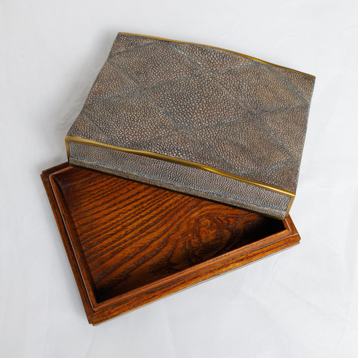 Large Coco Box in Charcoal Shagreen