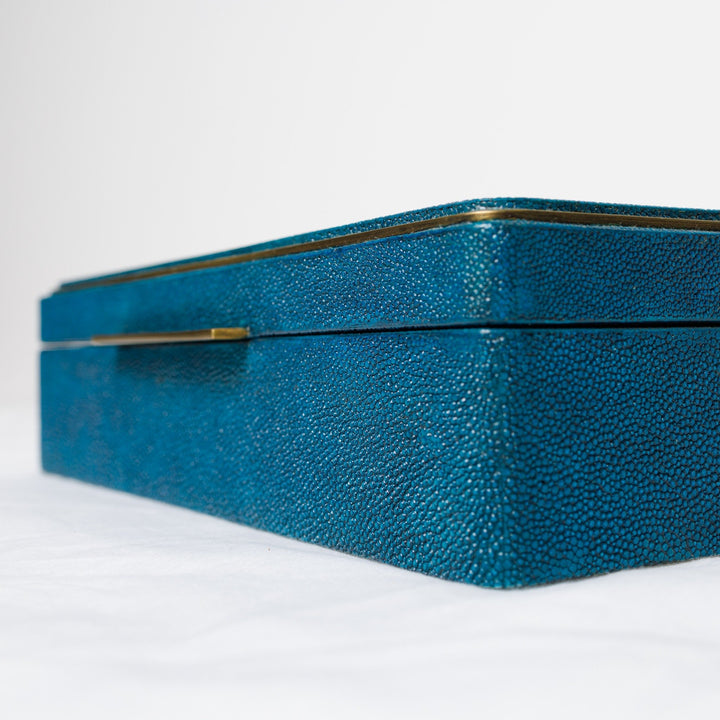 Blue Shagreen Jewelry Box