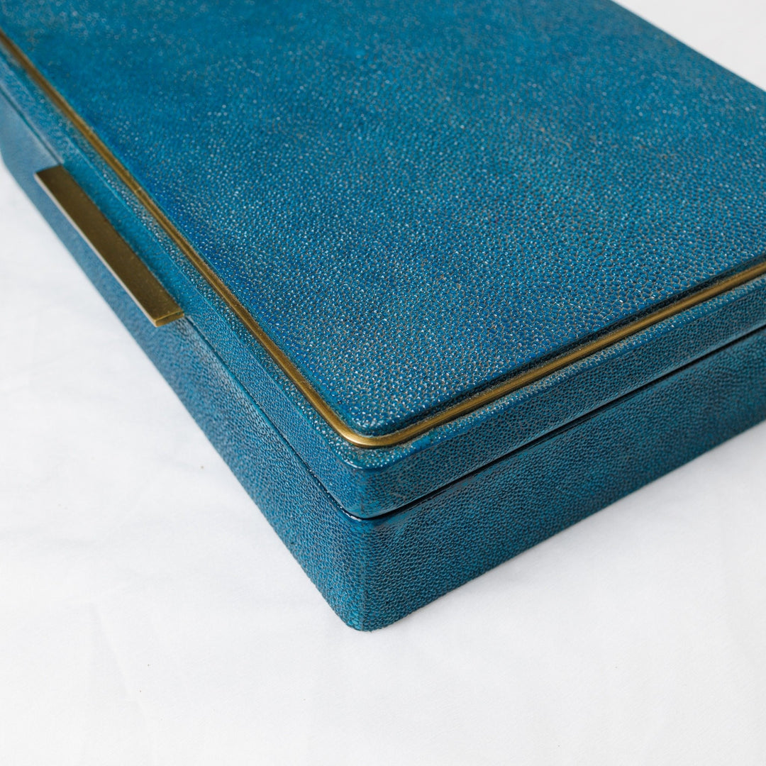 Blue Shagreen Jewelry Box