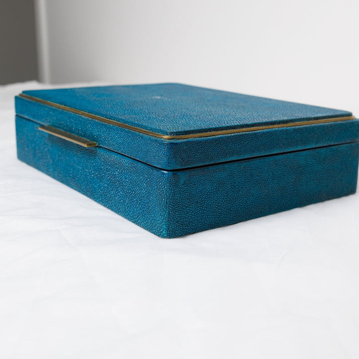 Blue Shagreen Jewelry Box